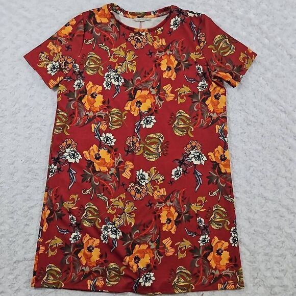 Zara Size Medium Trafaluc Floral Dress Autumn Fall Womens - Picture 1 of 7